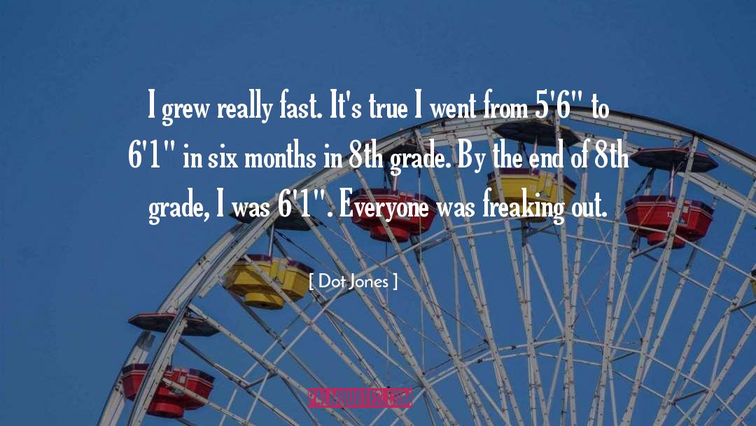 Dot Jones Quotes: I grew really fast. It's
