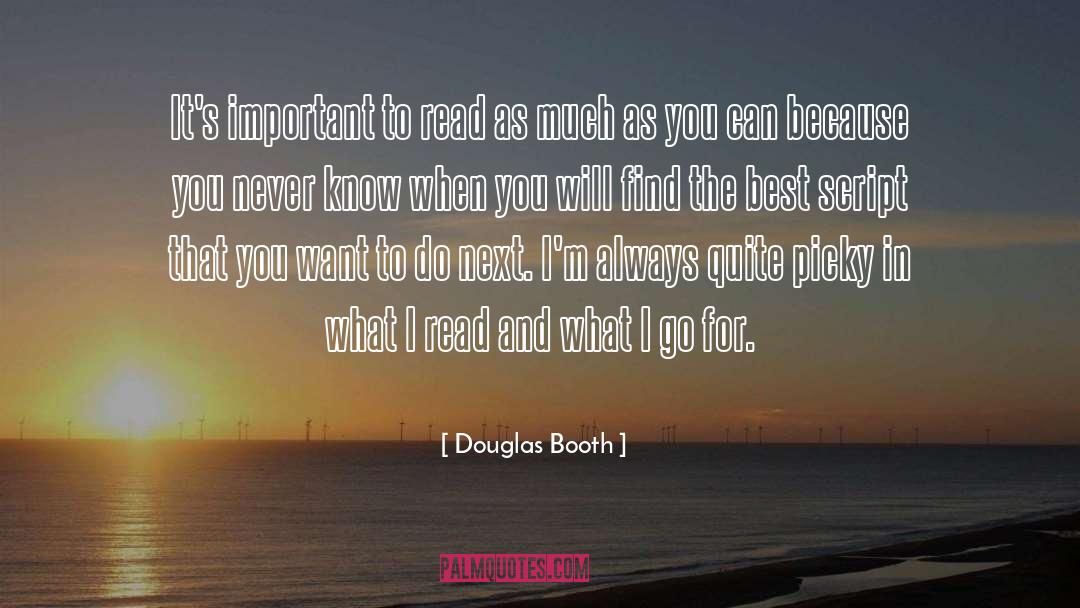 Douglas Booth Quotes: It's important to read as