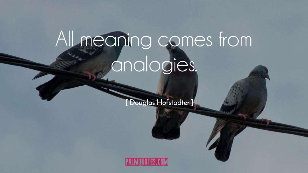 Douglas Hofstadter Quotes: All meaning comes from analogies.