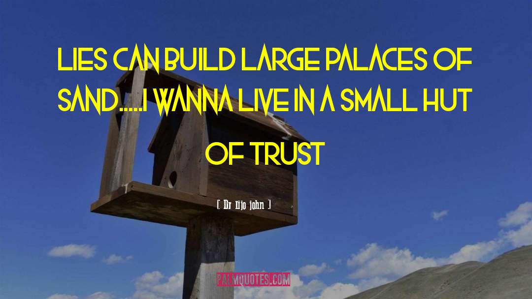 Dr Lijo John Quotes: Lies can build large palaces