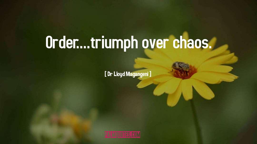 Dr Lloyd Magangeni Quotes: Order....triumph over chaos.