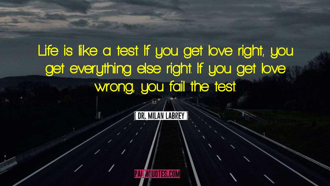 Dr. Milan LaBrey Quotes: Life is like a test.