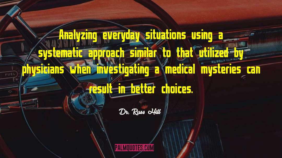 Dr. Russ Hill Quotes: Analyzing everyday situations using a