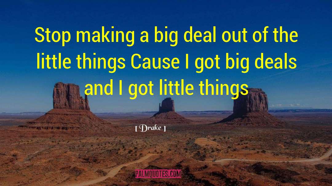 Drake Quotes: Stop making a big deal