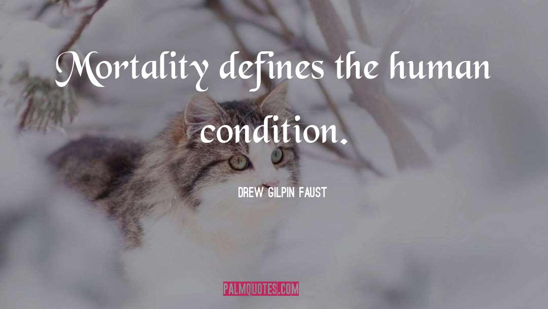 Drew Gilpin Faust Quotes: Mortality defines the human condition.