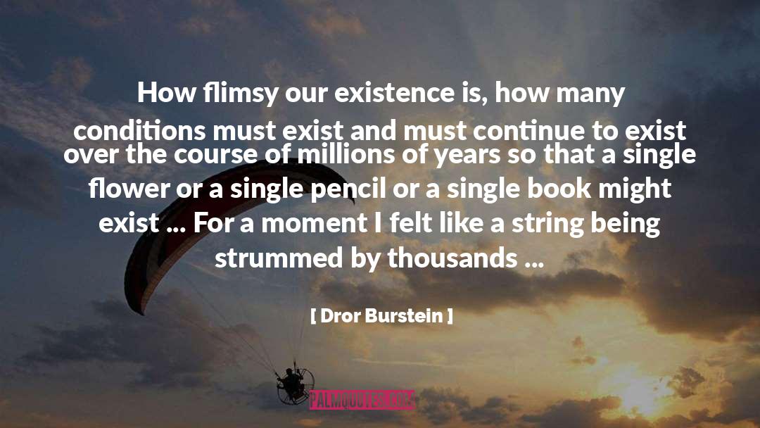 Dror Burstein Quotes: How flimsy our existence is,