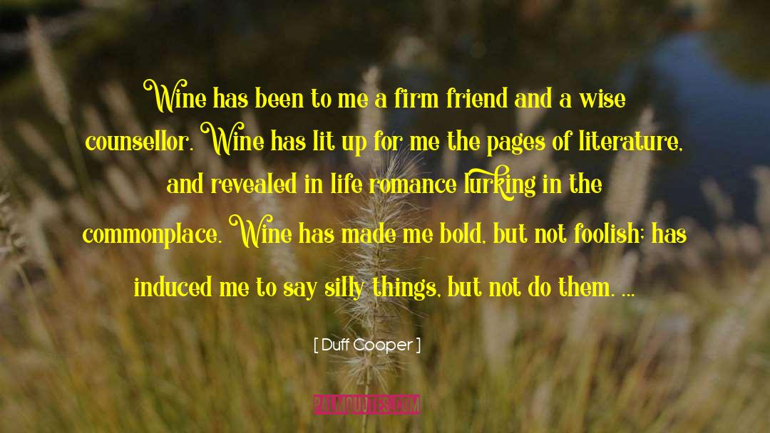 Duff Cooper Quotes: Wine has been to me