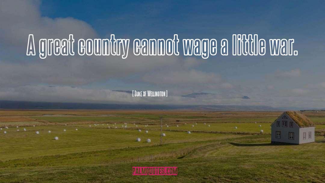 Duke Of Wellington Quotes: A great country cannot wage