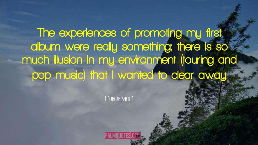 Duncan Sheik Quotes: The experiences of promoting my