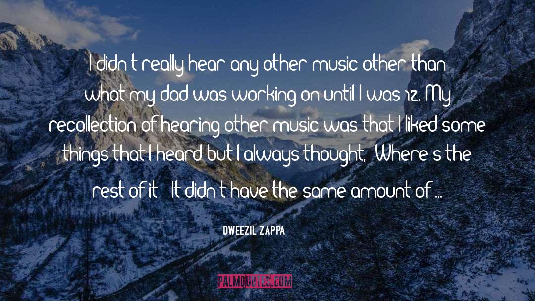 Dweezil Zappa Quotes: I didn't really hear any