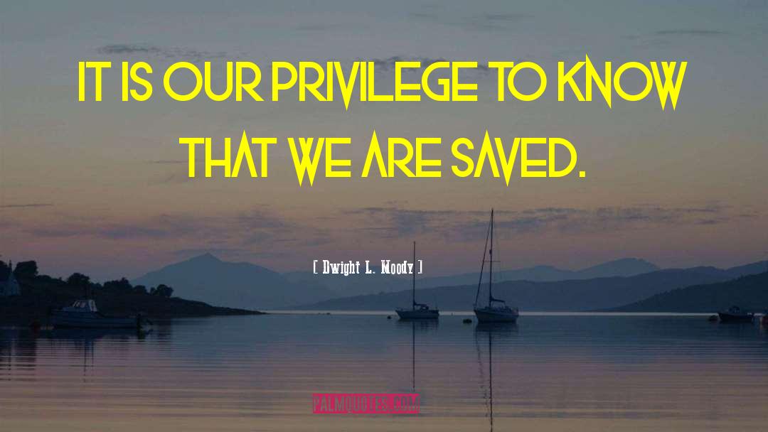 Dwight L. Moody Quotes: It is our privilege to