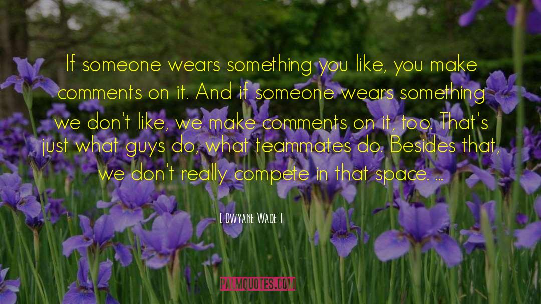 Dwyane Wade Quotes: If someone wears something you