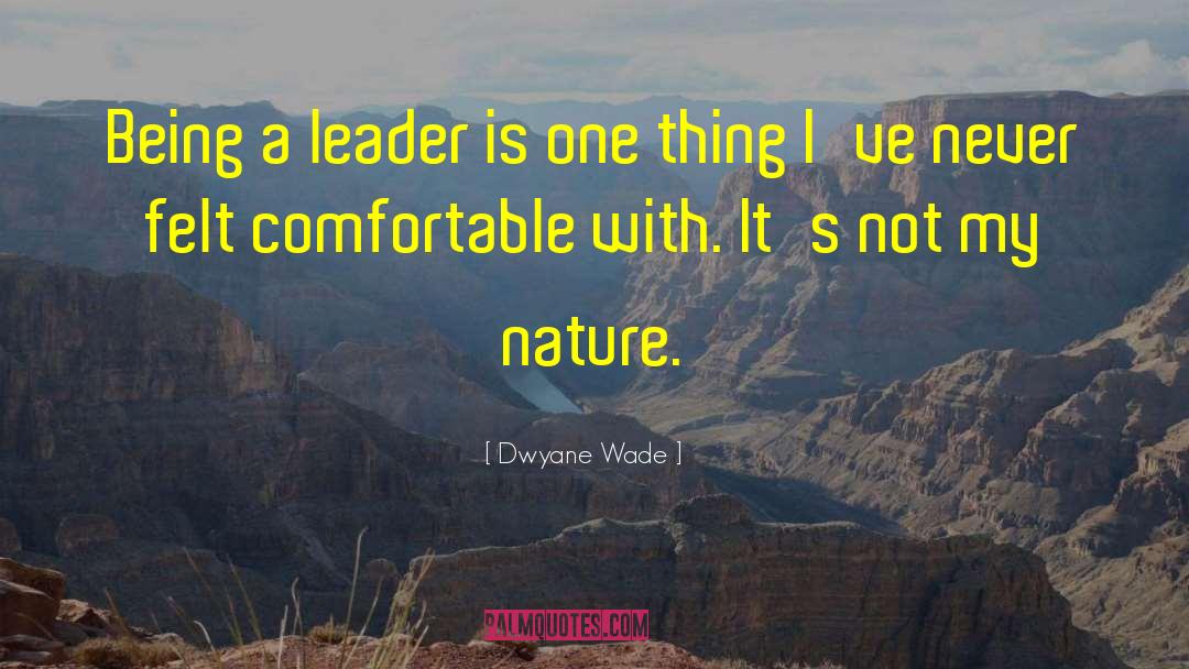 Dwyane Wade Quotes: Being a leader is one