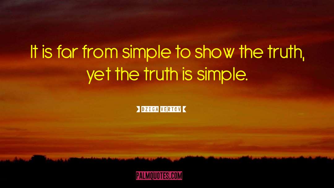 Dziga Vertov Quotes: It is far from simple