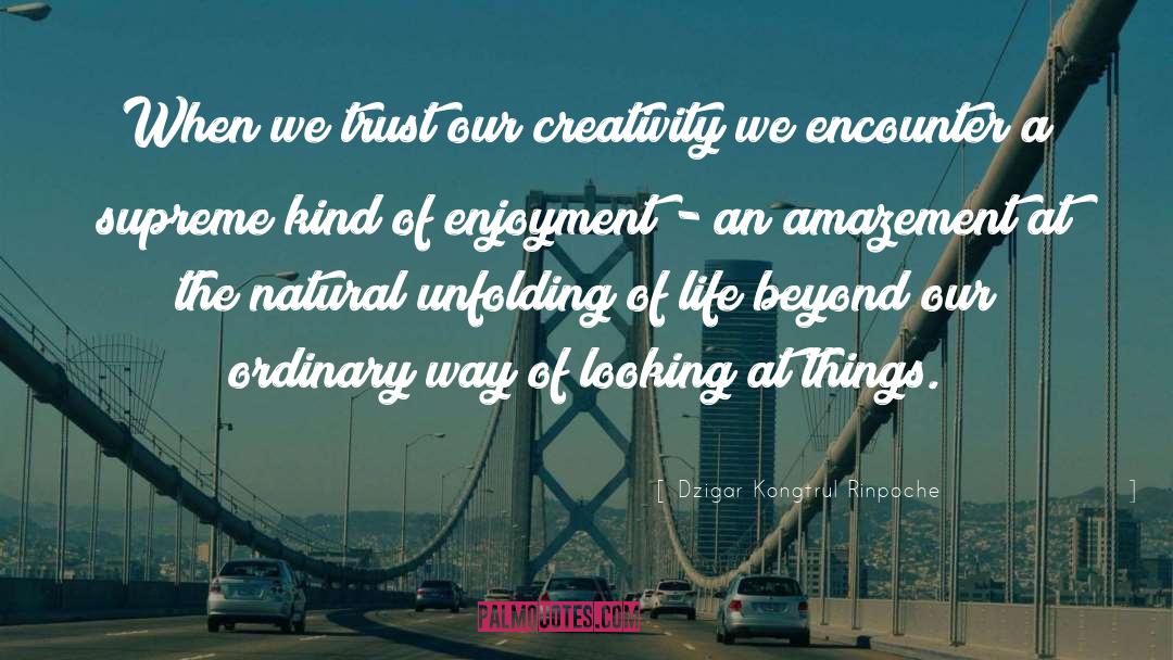 Dzigar Kongtrul Rinpoche Quotes: When we trust our creativity