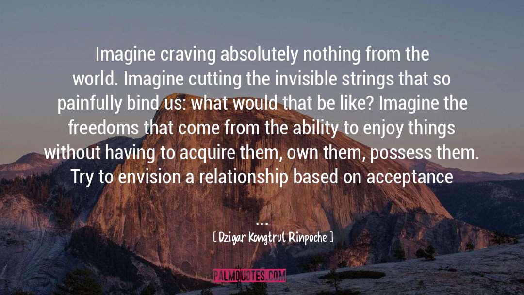 Dzigar Kongtrul Rinpoche Quotes: Imagine craving absolutely nothing from