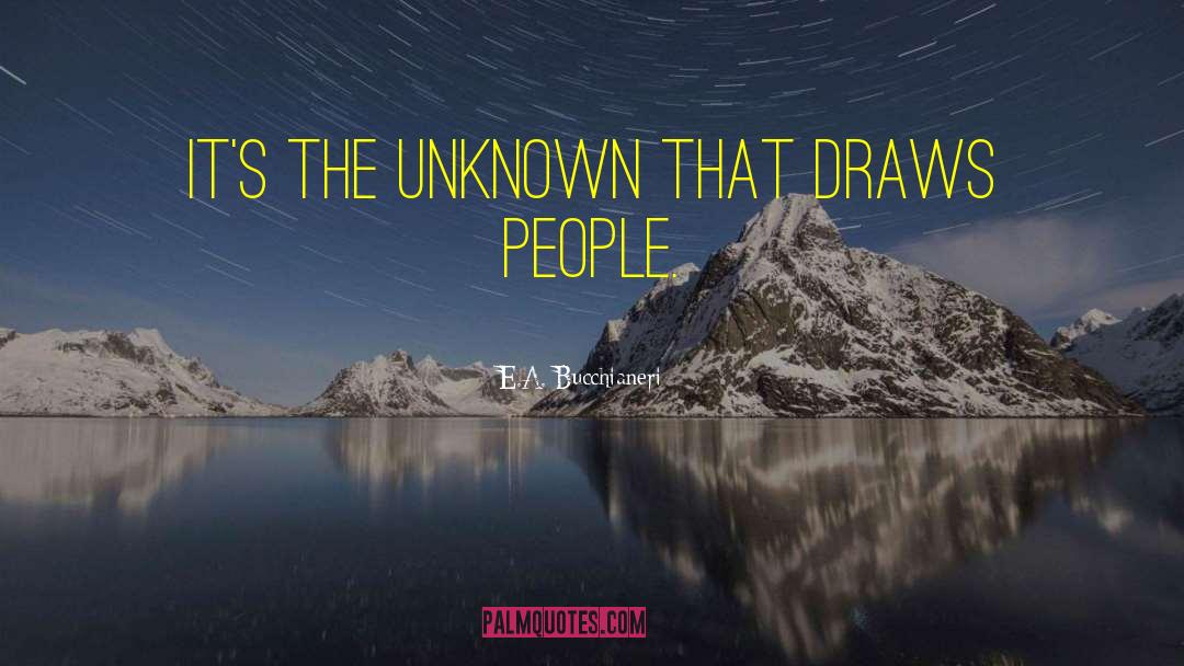 E.A. Bucchianeri Quotes: It's the unknown that draws
