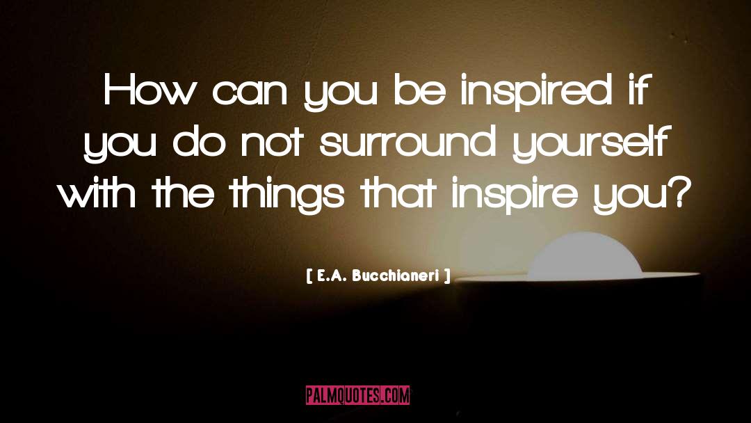 E.A. Bucchianeri Quotes: How can you be inspired