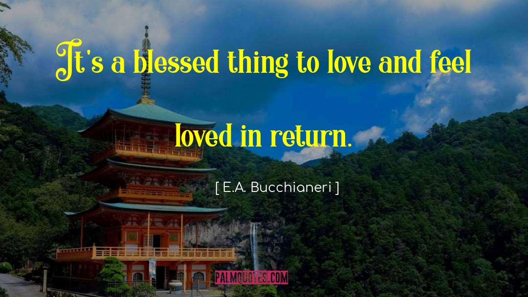 E.A. Bucchianeri Quotes: It's a blessed thing to