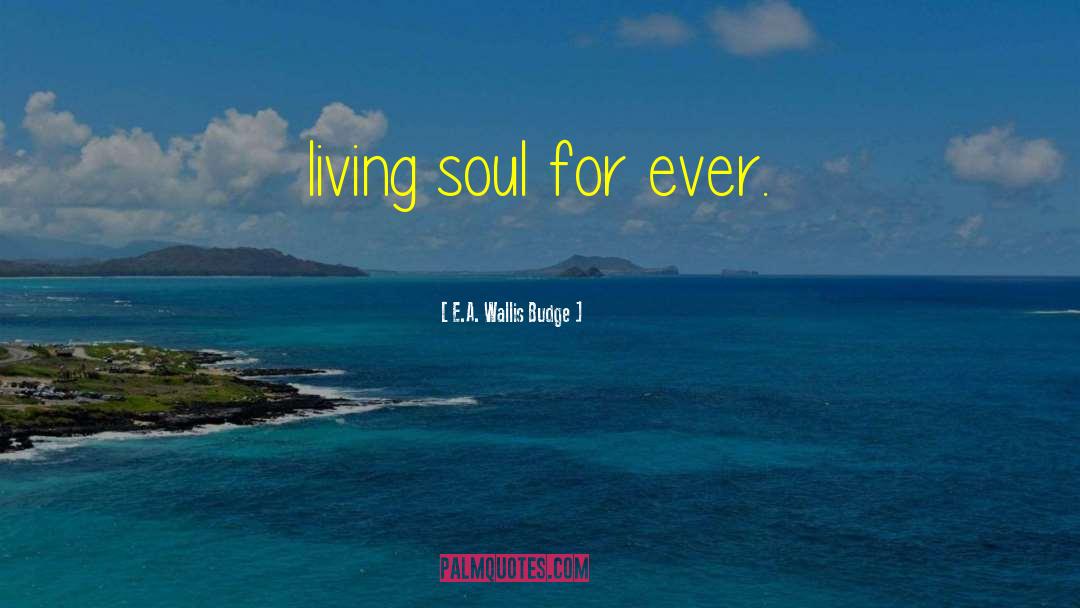 E.A. Wallis Budge Quotes: living soul for ever.