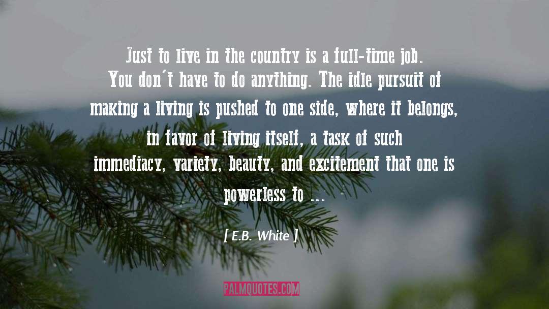 E.B. White Quotes: Just to live in the