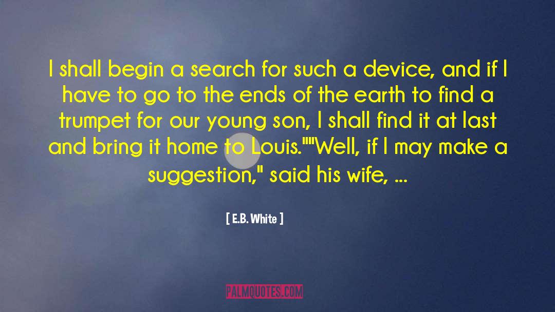 E.B. White Quotes: I shall begin a search