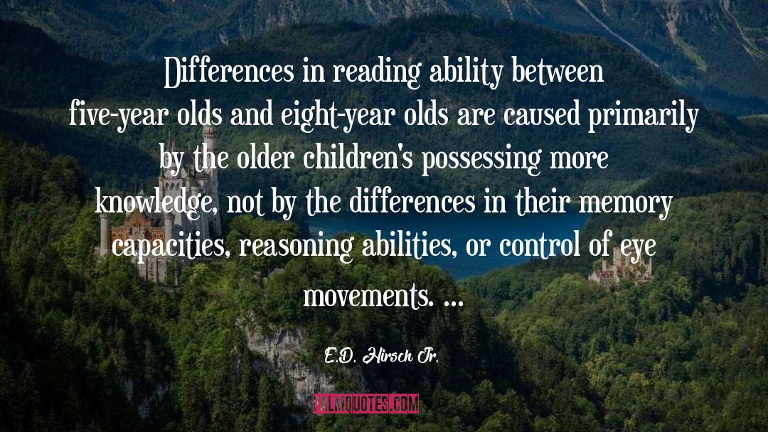 E.D. Hirsch Jr. Quotes: Differences in reading ability between