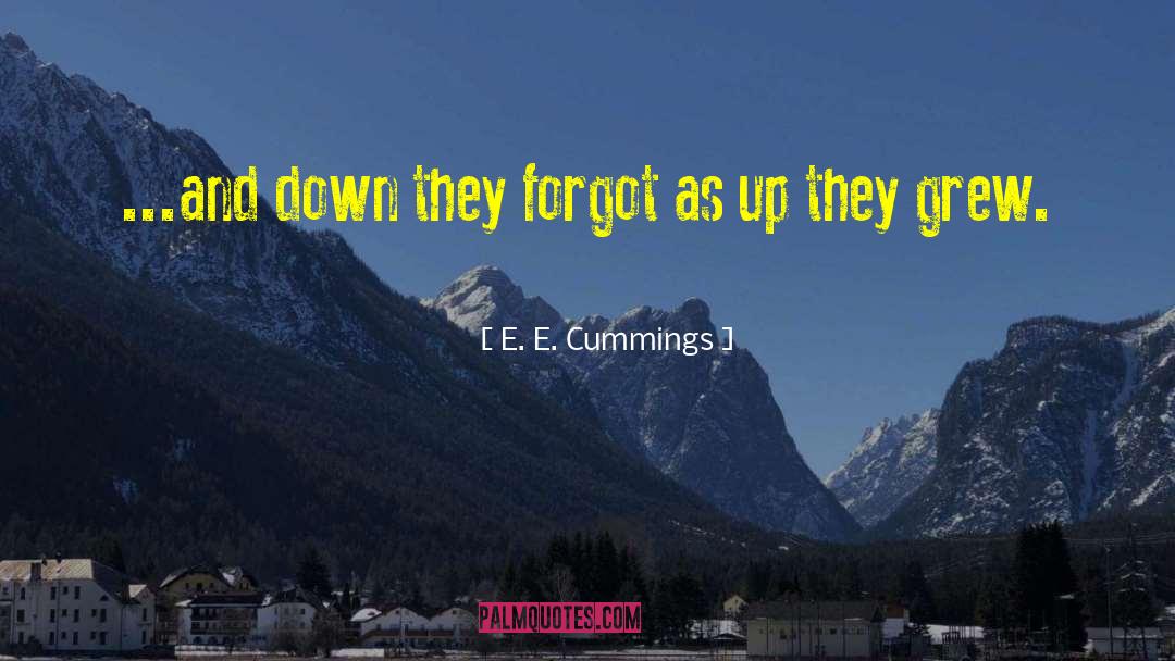 E. E. Cummings Quotes: ...and down they forgot as