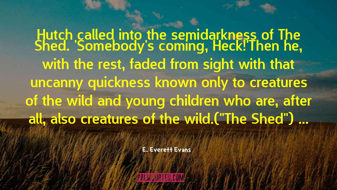 E. Everett Evans Quotes: Hutch called into the semidarkness