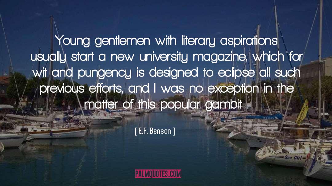 E.F. Benson Quotes: Young gentlemen with literary aspirations