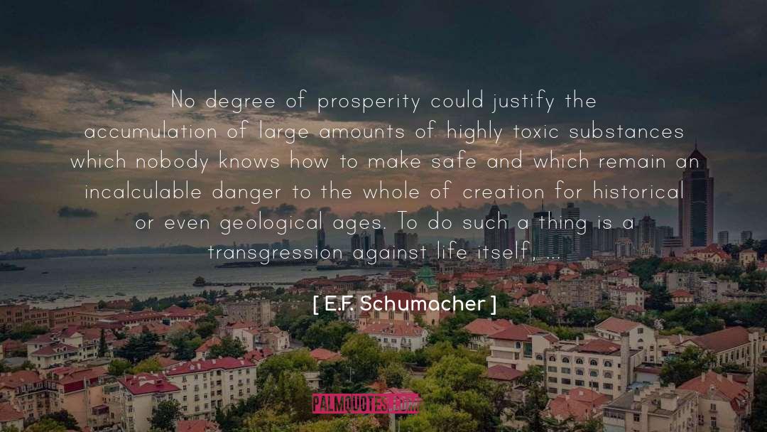 E.F. Schumacher Quotes: No degree of prosperity could