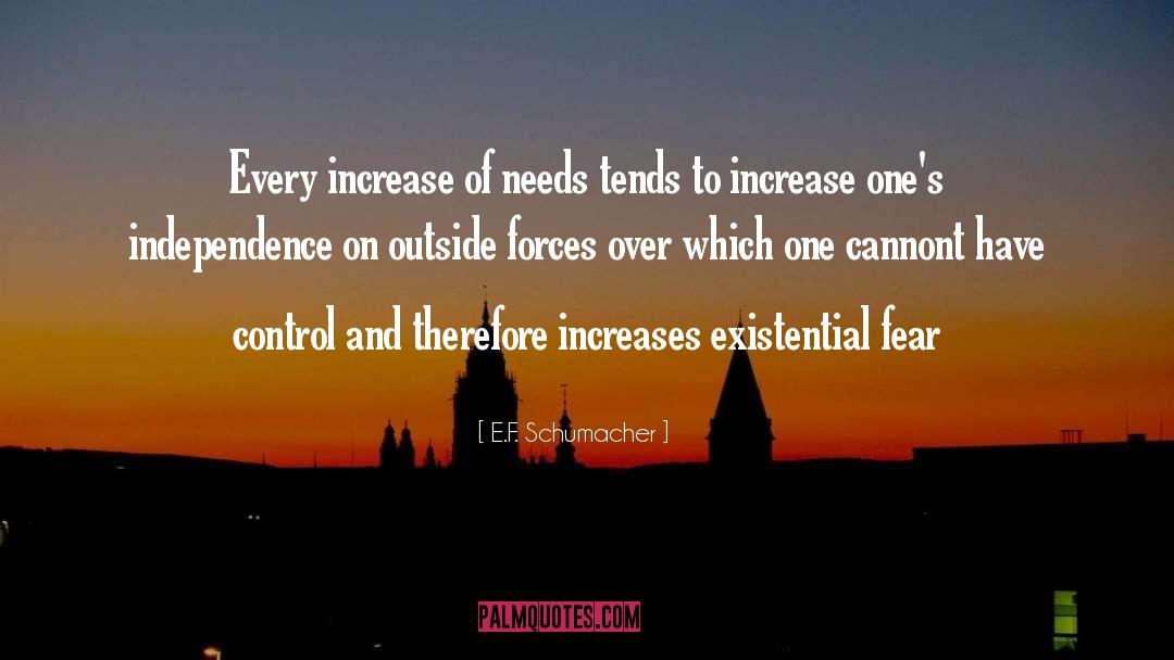 E.F. Schumacher Quotes: Every increase of needs tends