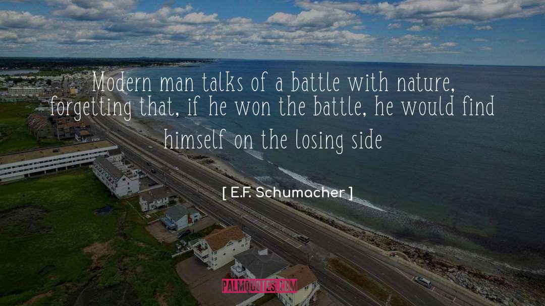 E.F. Schumacher Quotes: Modern man talks of a