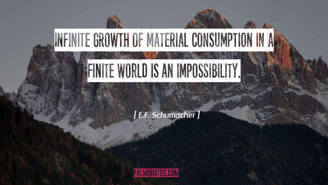 E.F. Schumacher Quotes: Infinite growth of material consumption