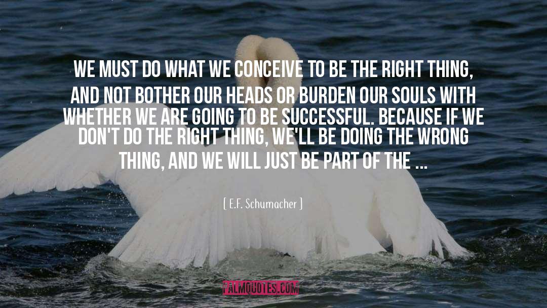 E.F. Schumacher Quotes: We must do what we