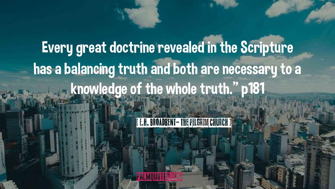 E.H. Broadbent- The Pilgrim Church Quotes: Every great doctrine revealed in