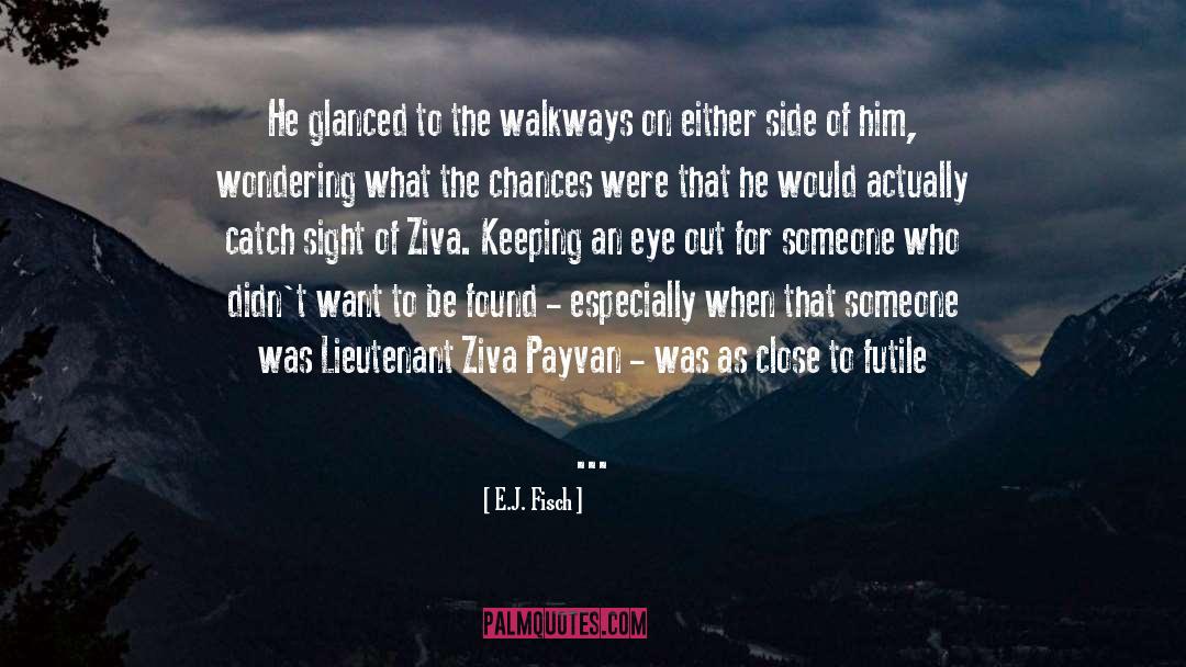 E.J. Fisch Quotes: He glanced to the walkways