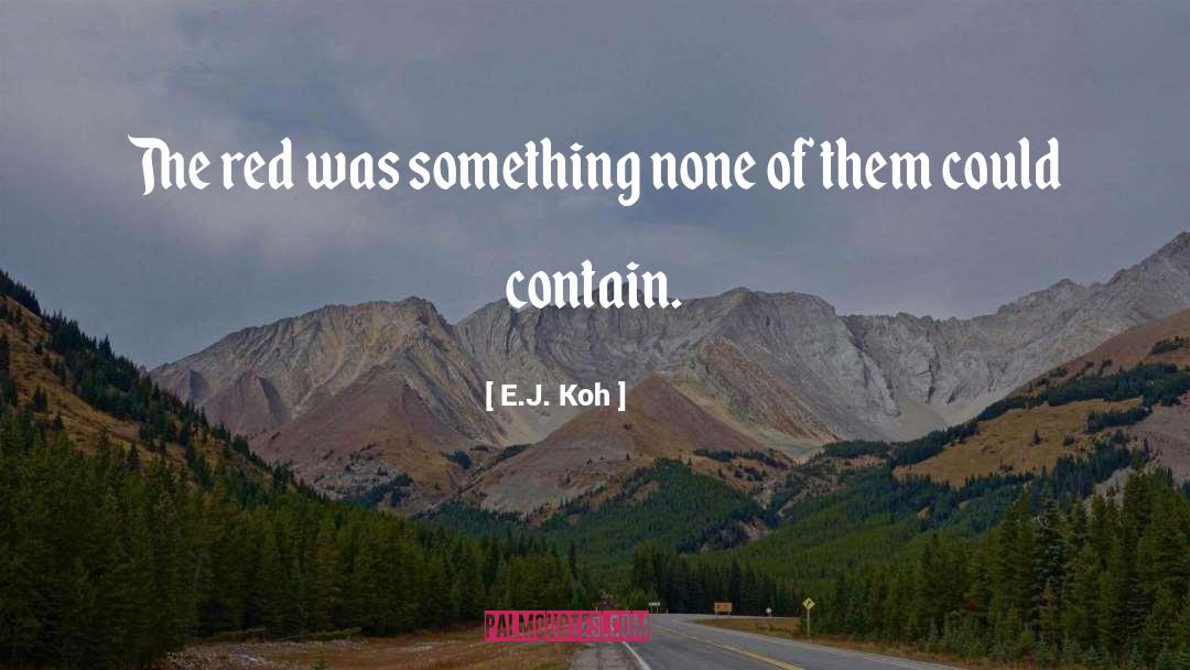 E.J. Koh Quotes: The red was something none