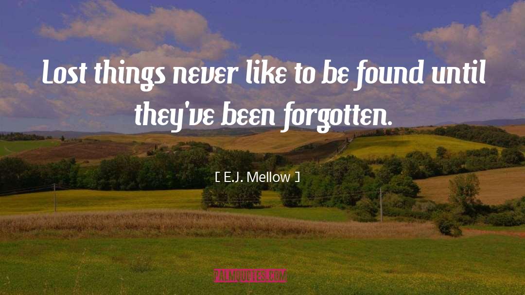 E.J. Mellow Quotes: Lost things never like to