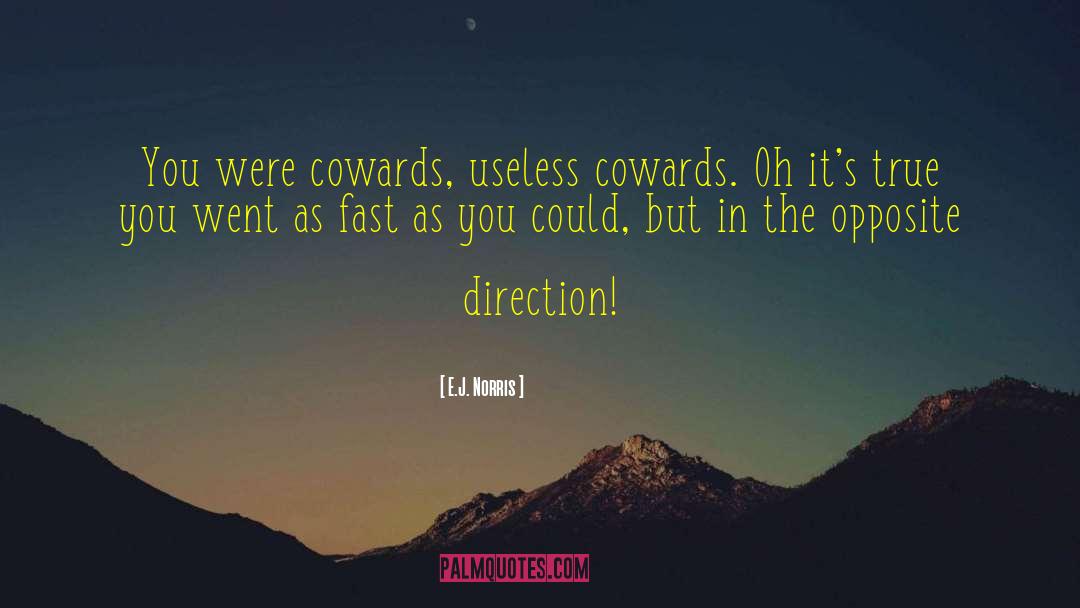 E.J. Norris Quotes: You were cowards, useless cowards.