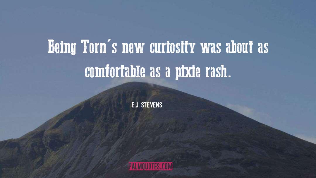 E.J. Stevens Quotes: Being Torn's new curiosity was