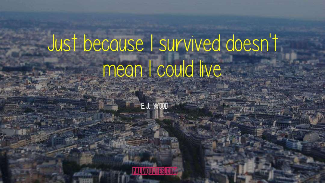 E.J. Wood Quotes: Just because I survived doesn't