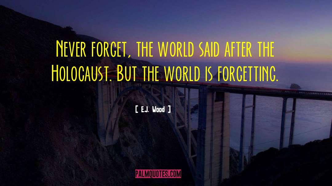 E.J. Wood Quotes: Never forget, the world said