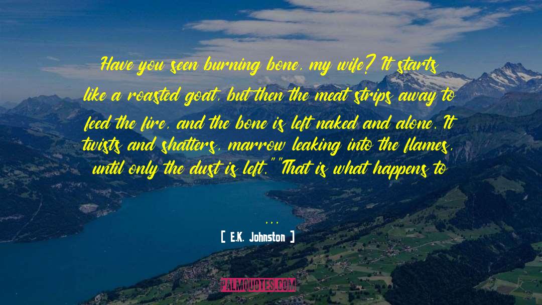 E.K. Johnston Quotes: Have you seen burning bone,