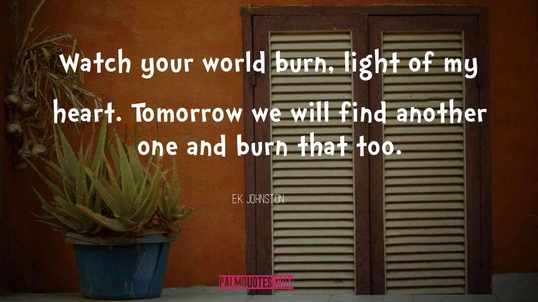 E.K. Johnston Quotes: Watch your world burn, light