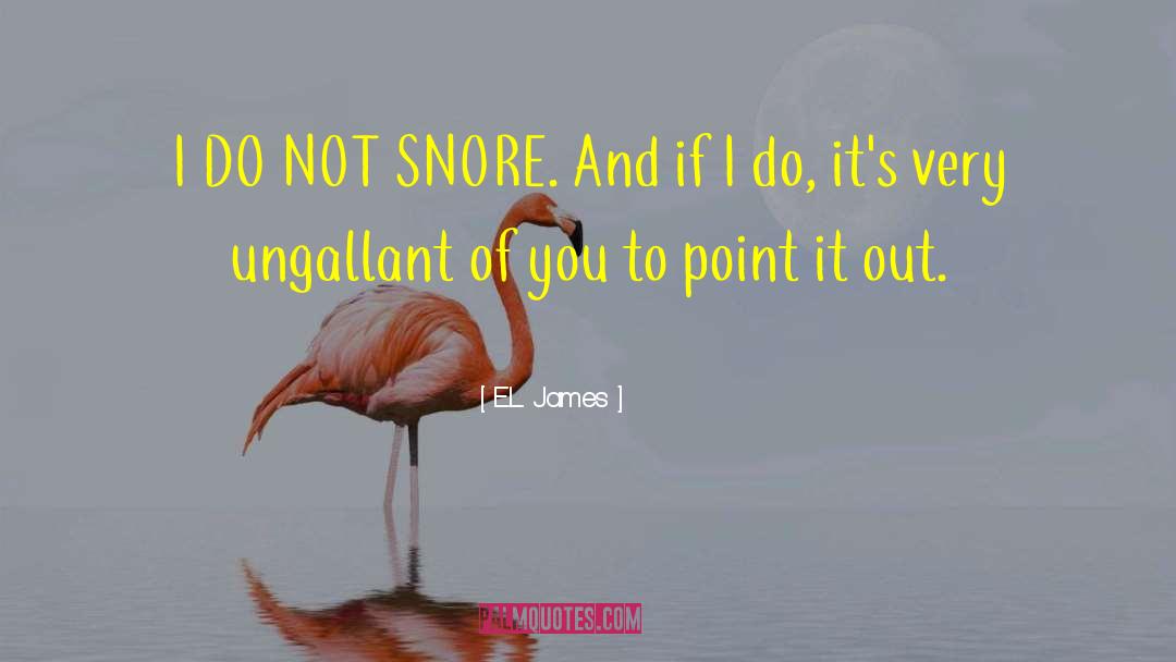E.L. James Quotes: I DO NOT SNORE. And