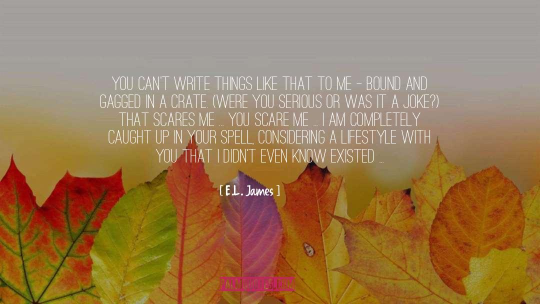 E.L. James Quotes: You can't write things like