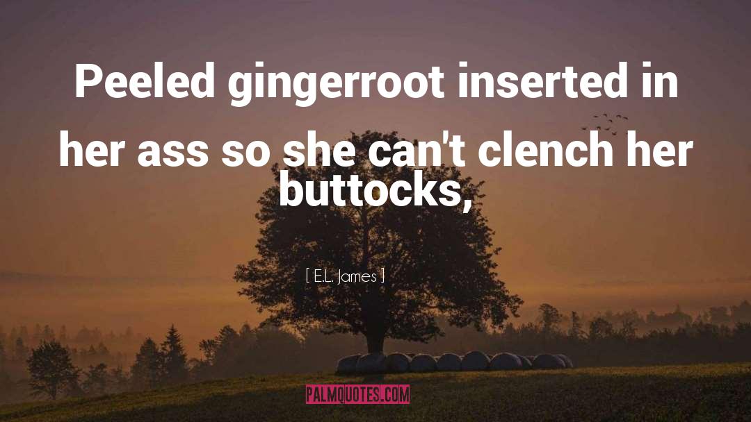 E.L. James Quotes: Peeled gingerroot inserted in her