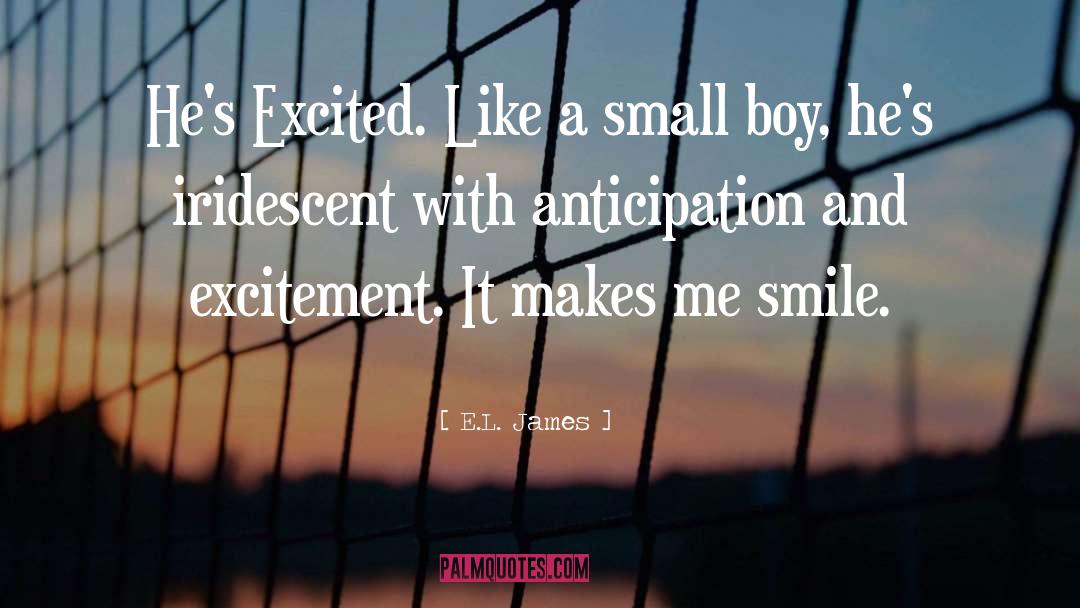 E.L. James Quotes: He's Excited. Like a small