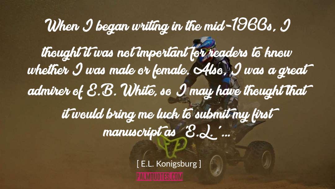 E.L. Konigsburg Quotes: When I began writing in